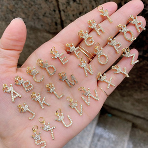 Gold Plating Initial Collections Letter Charm for Necklace Bracelet A to Z Alphabet Stainless Steel Pendant for jewelry making