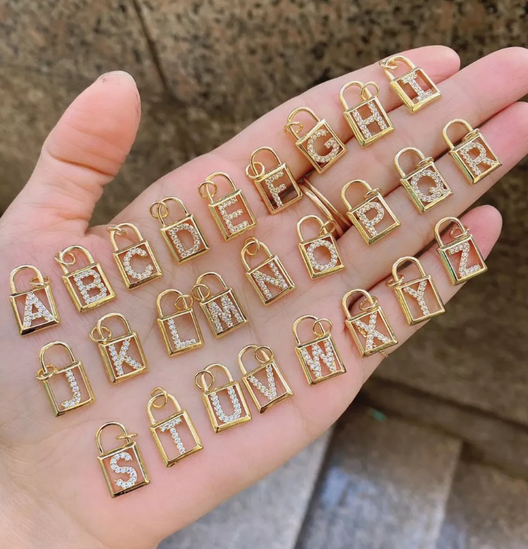 Gold Plating Initial Collections Letter Charm for Necklace Bracelet A to Z Alphabet Stainless Steel Pendant for jewelry making