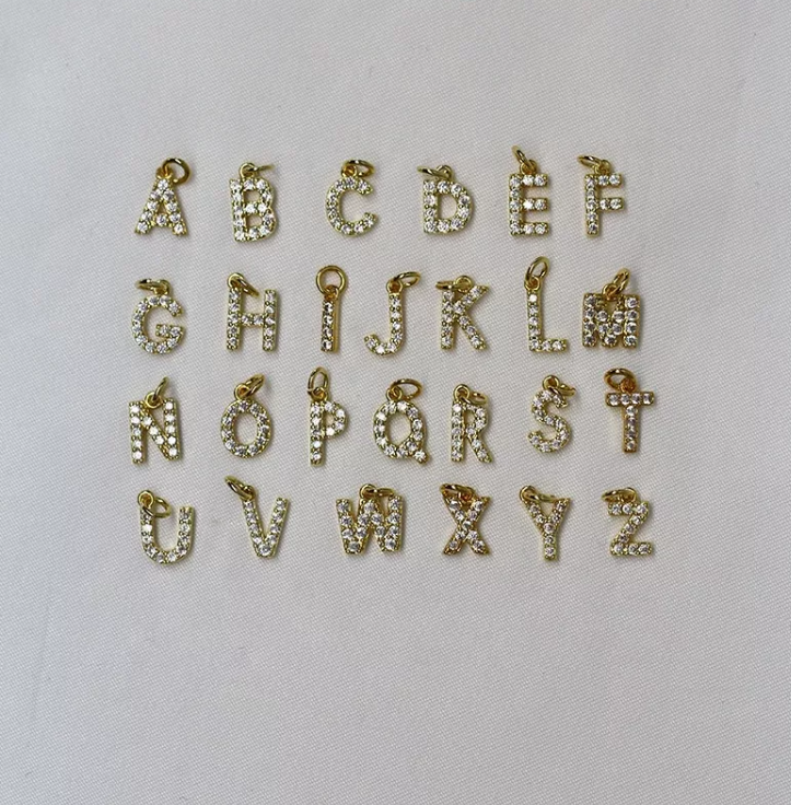 Gold Plating Initial Collections Letter Charm for Necklace Bracelet A to Z Alphabet Stainless Steel Pendant for jewelry making