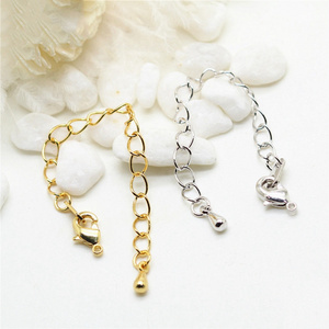 50mm Extended Extension Tail Chain Lobster Clasps Connector For DIY Jewelry Making Findings Bracelet Necklace