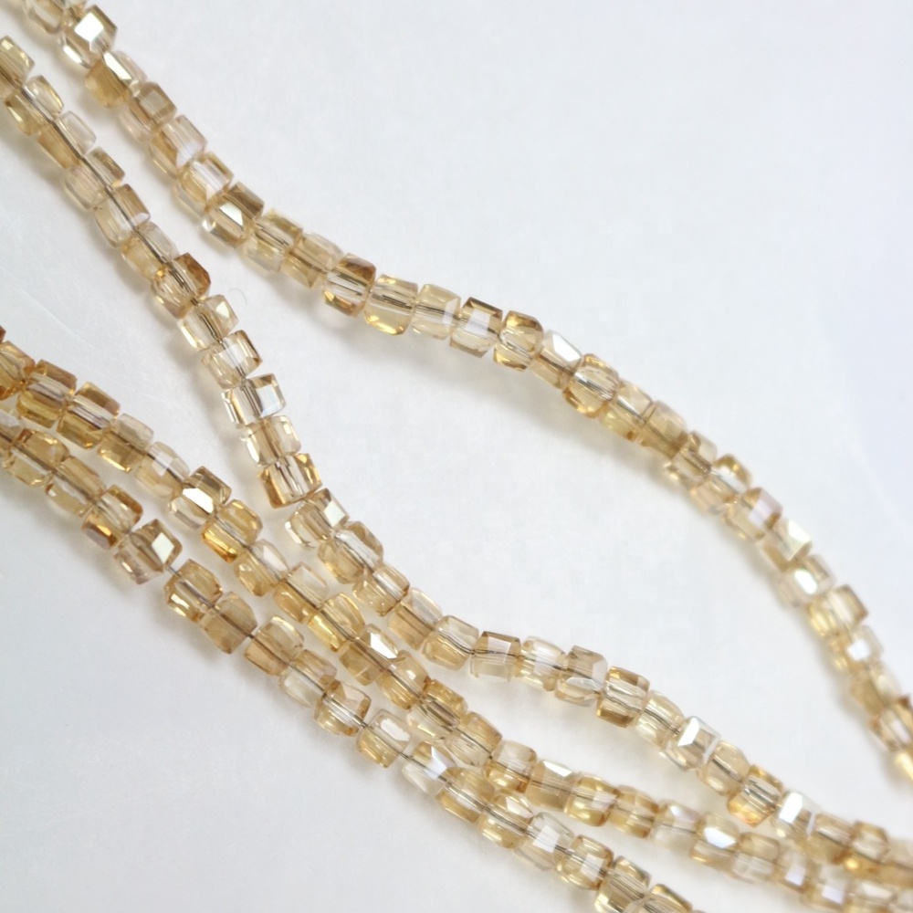 2024 wholesale square and rondelle Crystal glass Faceted Beads glass loose beads