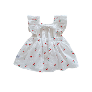 Summer Thin Newborn Baby Girl Coverall Romper Suit Princess Harrie Cherry Dress