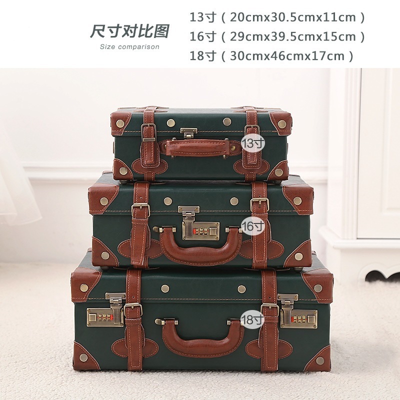 Retro Mini Suitcase Female Password Cosmetic Case Small Bag 13 Inch Combination Lock Travel Makeup Suitcase