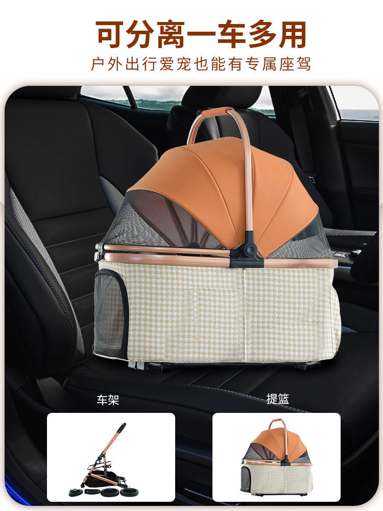 Pet Stroller for Medium Large Dogs and Cats Folding Dog Stroller Portable Dog Cat Cage Jogger Stroller with Storage Basket