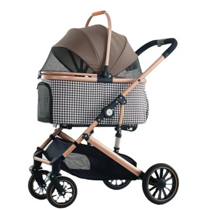 Wholesale Designer animal Pram Carrier Small Luxury Detachable Show Cat cart Trolley Dog Pet Stroller