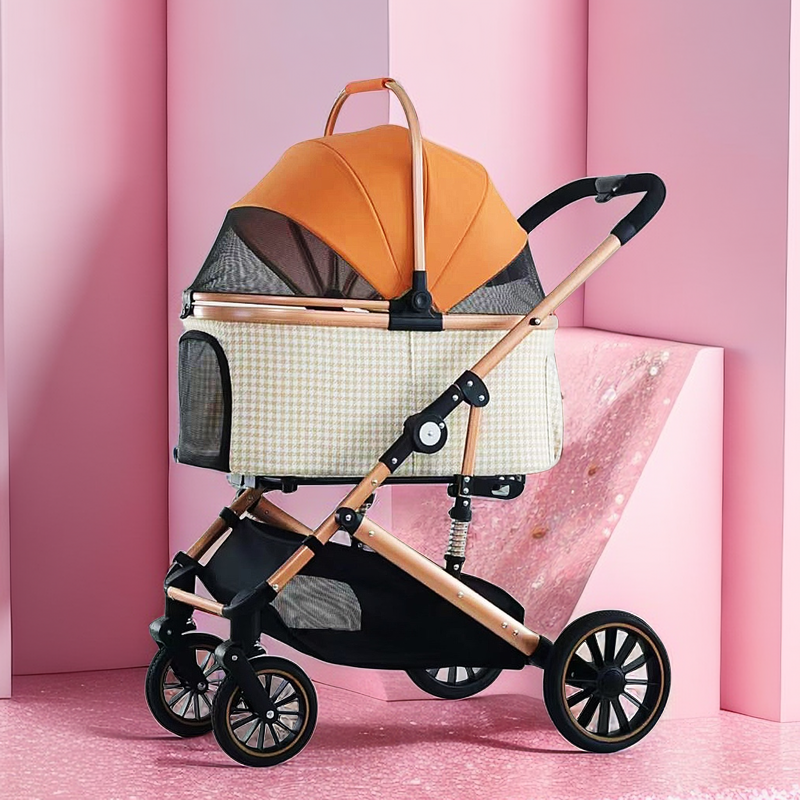 Wholesale Designer animal Pram Carrier Small Luxury Detachable Show Cat cart Trolley Dog Pet Stroller