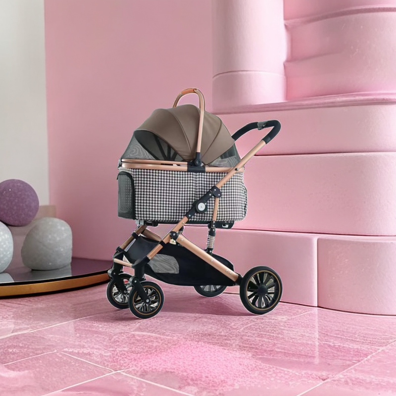 Wholesale Designer animal Pram Carrier Small Luxury Detachable Show Cat cart Trolley Dog Pet Stroller