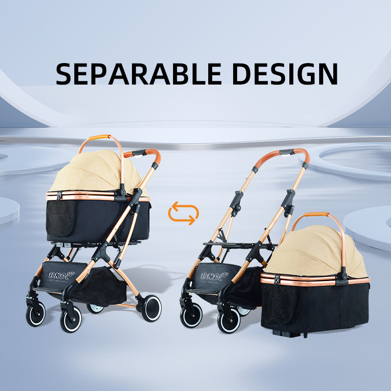 4 Wheel Dog Stroller Foldable Travel Carriage Quick Installation Pet Stroller Travel Dog Stroller