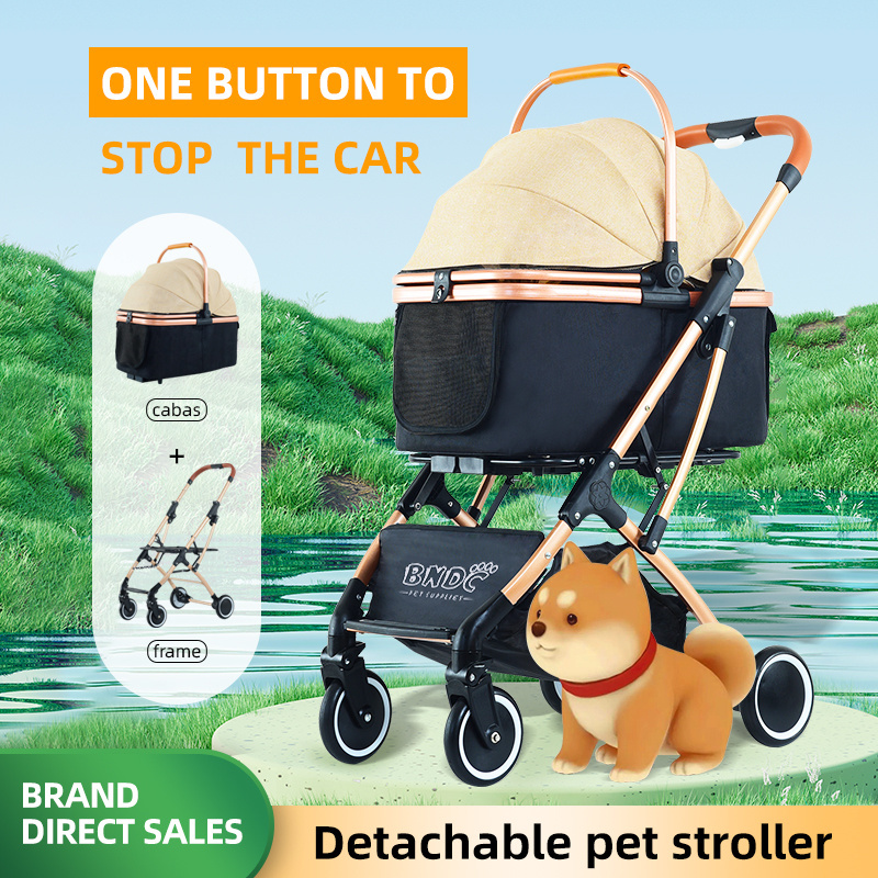 4 Wheel Dog Stroller Foldable Travel Carriage Quick Installation Pet Stroller Travel Dog Stroller