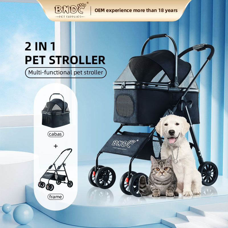 Professional New Convenient Storage Pet Stroller Comfortable Large Space Quakeproof Pet Stroller