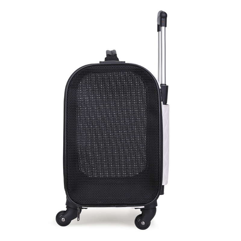 2023 Wholesale New Luxury Square Pet Carrier Bag Travel On Wheels Dog Trolley Kennel Pet Travel Case