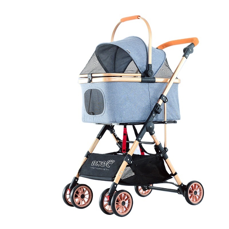 Wholesale Large baby Pet Stroller Travel Outdoor luxury Dog Stroller Folding Pet Trolley Dog Cart