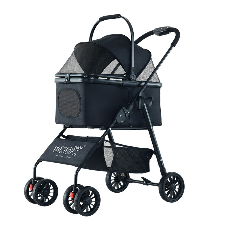 Professional New Convenient Storage Pet Stroller Comfortable Large Space Quakeproof Pet Stroller