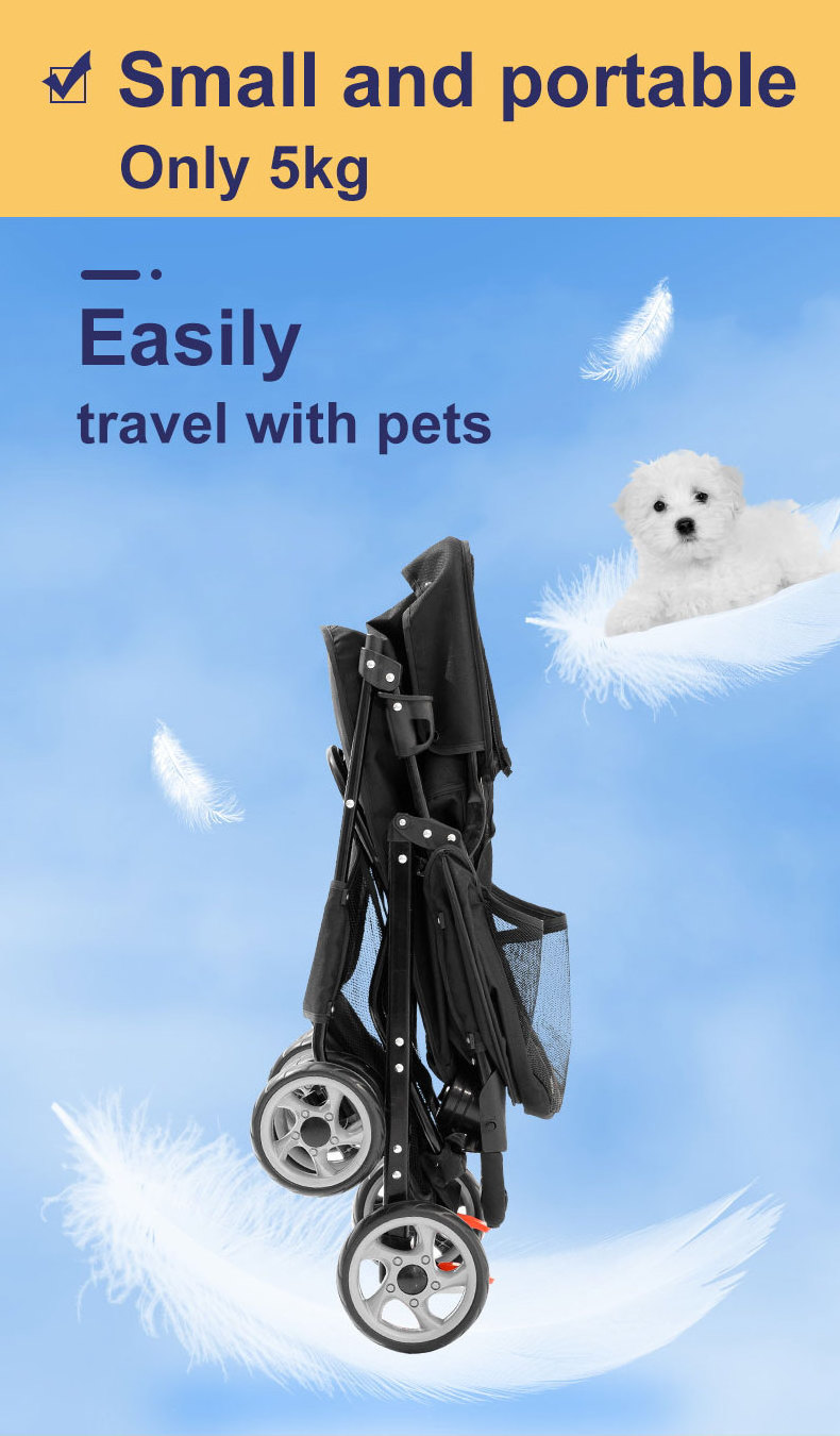 Carrito Para Perro Easy Walk Folding Travel Pet Trolley Cat Cart Carrier With 4 Wheels For Medium Dogs Luxury Dog Pet Strollers