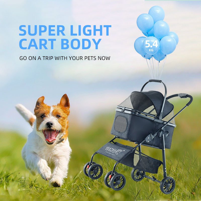 Professional New Convenient Storage Pet Stroller Comfortable Large Space Quakeproof Pet Stroller