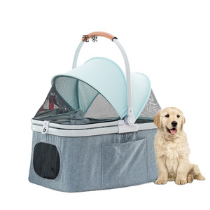 Four-wheeled Easy Walk Travel Carrier Carriageoem bigstar pet stroller gray  Pet Stroller For Cats Dogs