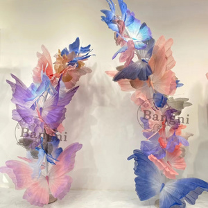 Handmade Customized Butterflies Arch Decorations Giant Organza Butterfly For Wedding Event Stage Backdrops