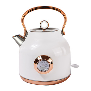 1.7L Stainless Steel  Large Temperature Gauge Retro Electric Kettle Tea Kettle Electric Boiler Kettle