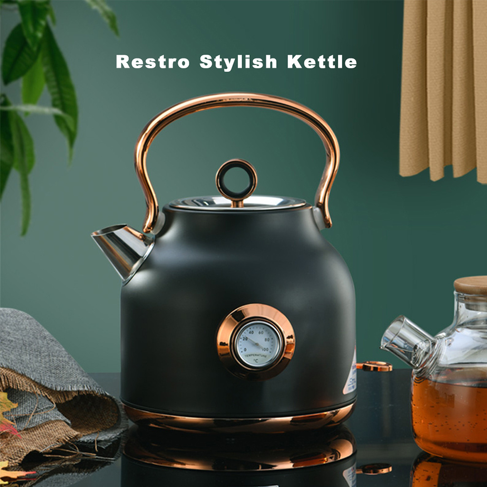 High Quality Easy Pouring Spout Retro Kettle With Thermometer Electric Kettle for Boiling Water