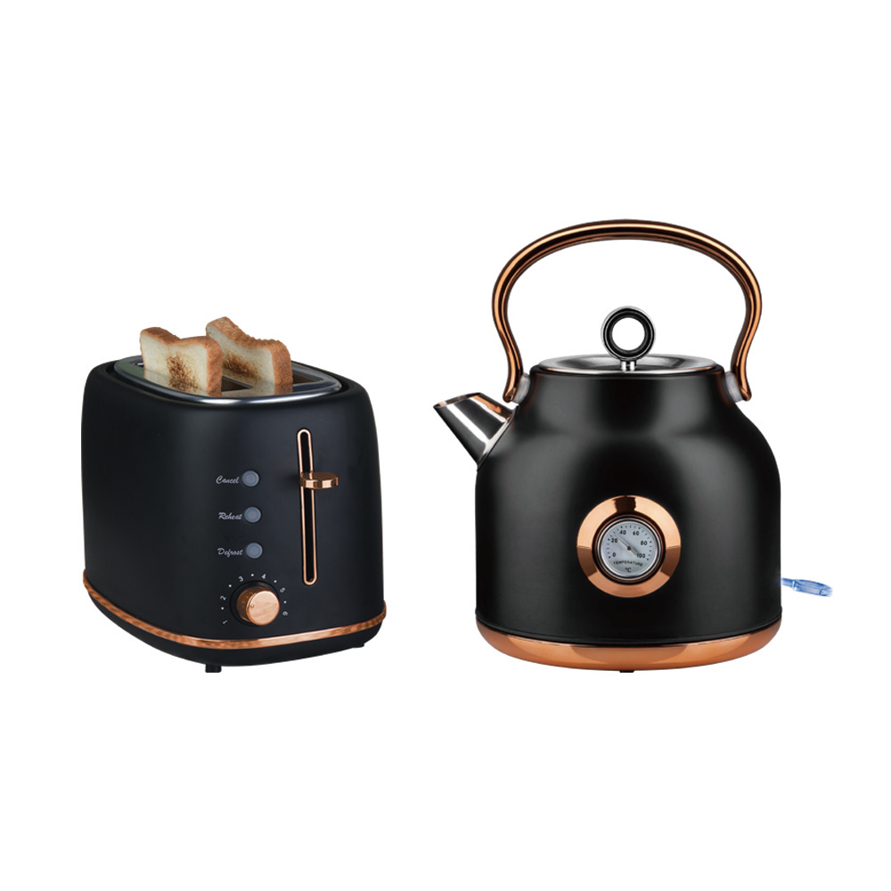 Competitive Price Breakfast Collection Electric Kettle and Toaster Set Retro Style