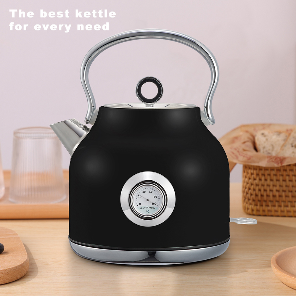 High Quality Easy Pouring Spout Retro Kettle With Thermometer Electric Kettle for Boiling Water