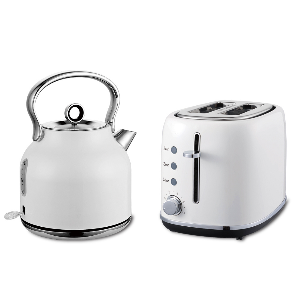 Superior Household Retro Breakfast Collection Stainless Steel Electric Toaster and Kettle Set