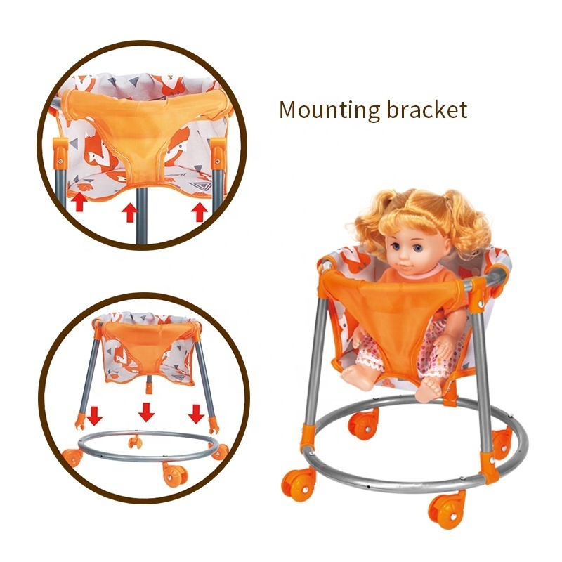 Functional Kid Pretend Toys Baby Cart Walking Machine And Swing With Doll Accessories New Baby Toy