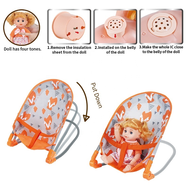 Functional Kid Pretend Toys Baby Cart Walking Machine And Swing With Doll Accessories New Baby Toy