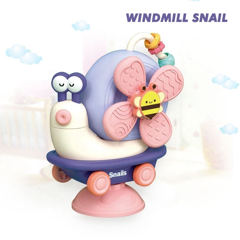 Snail Windmill Spinner High Chair Toy With Suction Cup 18 Moths Montessori Infant Gift Wheel Development New Baby Toy