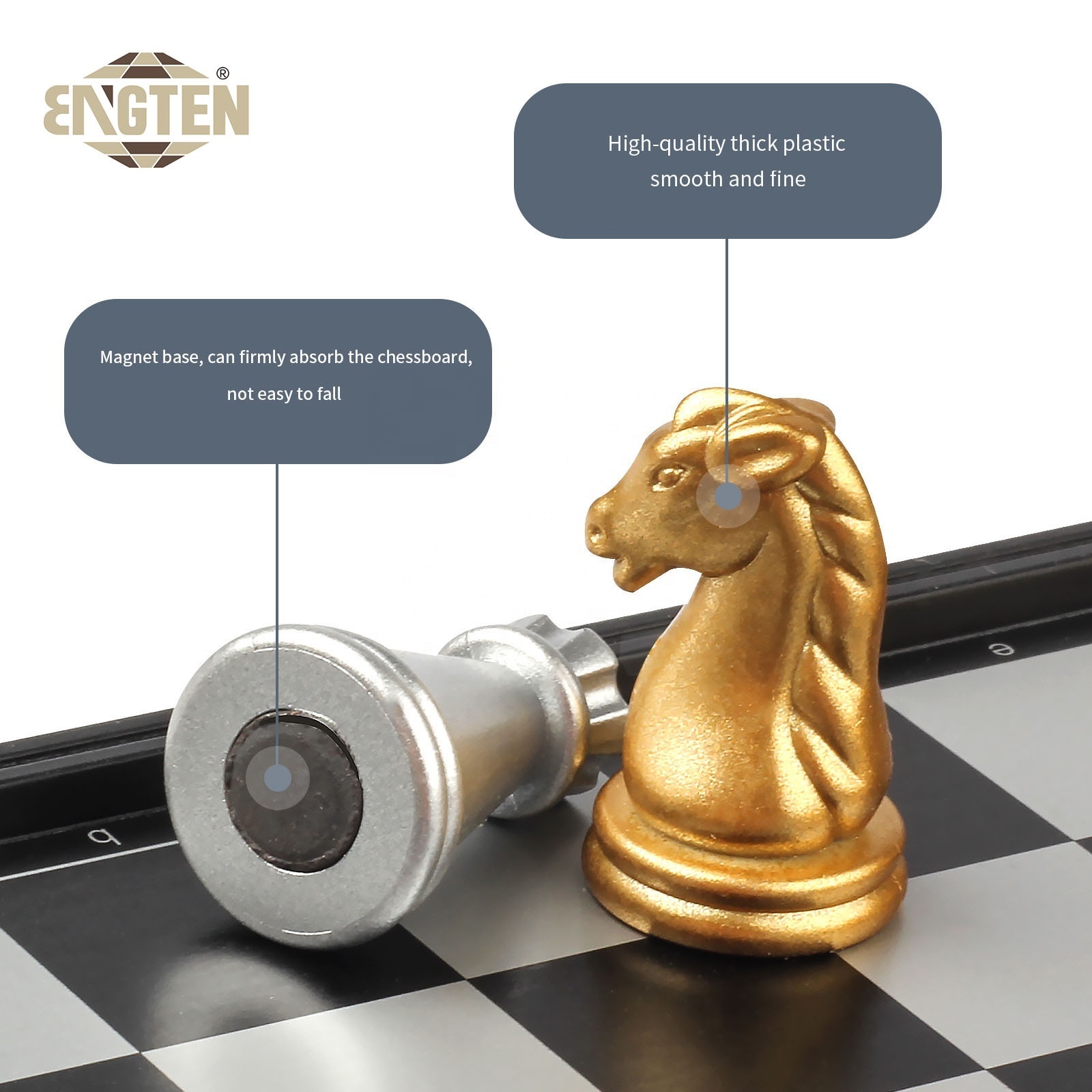 Educational Learning Chess Game Set International 32 Gold and Silver Chess Pieces