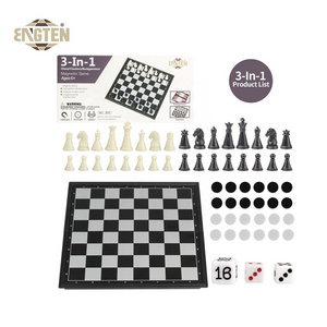 Wholesale Popular Decorative Chess Board Deluxe 3 in 1 Magnetic Chess Western Chess Backgammon Games for Kids