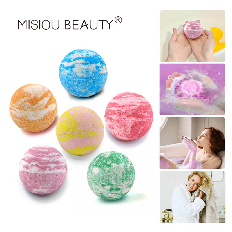 Mixed Color Cleansing Bath Salt Ball Essential Oil Nourishing Bath Moisturizing Bubble Bomb Bath Ball Custom Packaging 70g