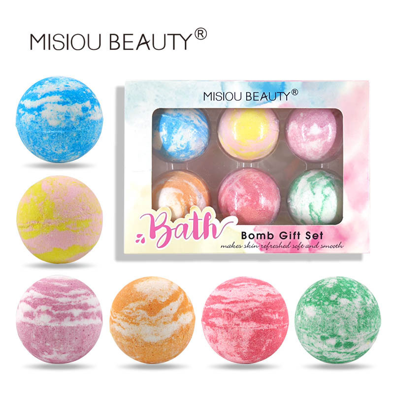 Mixed Color Cleansing Bath Salt Ball Essential Oil Nourishing Bath Moisturizing Bubble Bomb Bath Ball Custom Packaging 70g