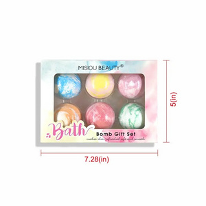 Mixed Color Cleansing Bath Salt Ball Essential Oil Nourishing Bath Moisturizing Bubble Bomb Bath Ball Custom Packaging 70g