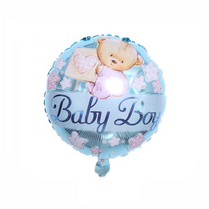 BONA baby shower aluminum foil bow round balloon boy or girl gender reveal party decor balloons