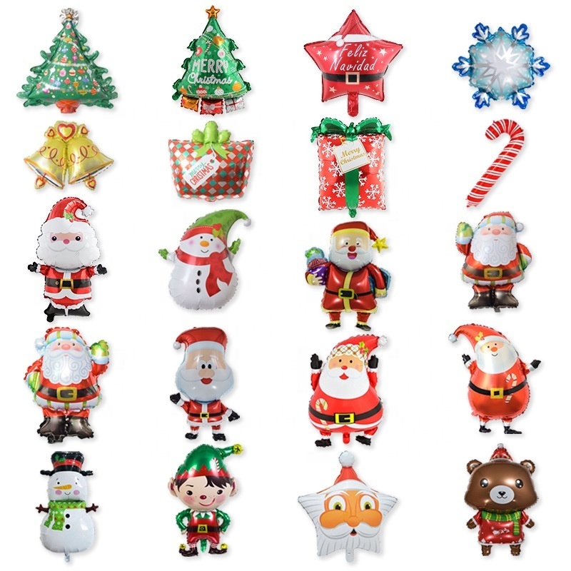 BONA Character Santa Claus Cinderella Elf Snow Foil Balloons Toys Set House Christmas Party Balloon