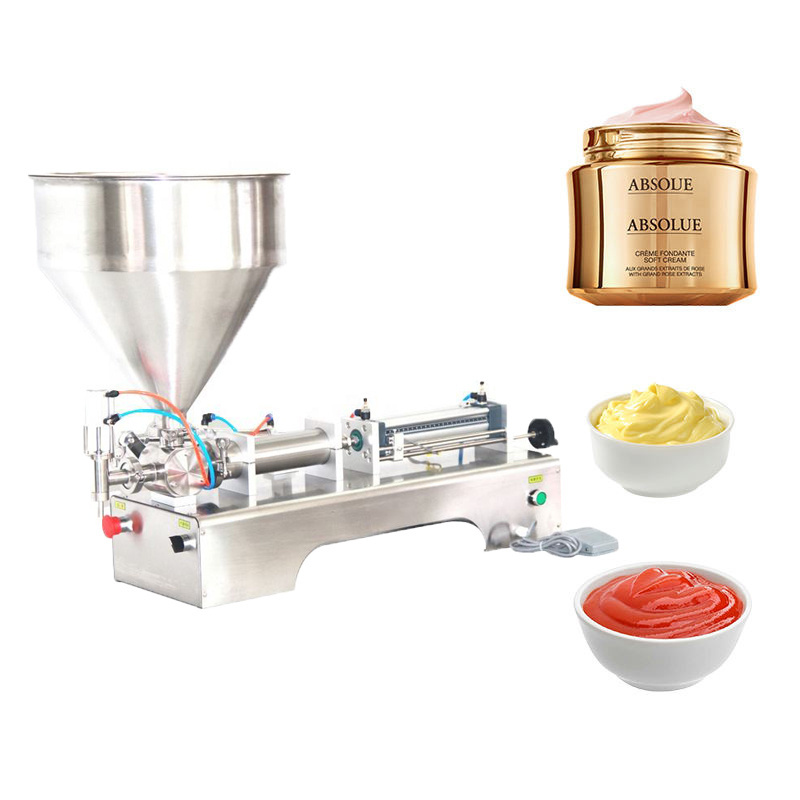 Semi Automatic Horizontal Single Nozzle Lotion Tomato Sauce Peanut Butter Bottle Thick Cream Paste Filling Machine