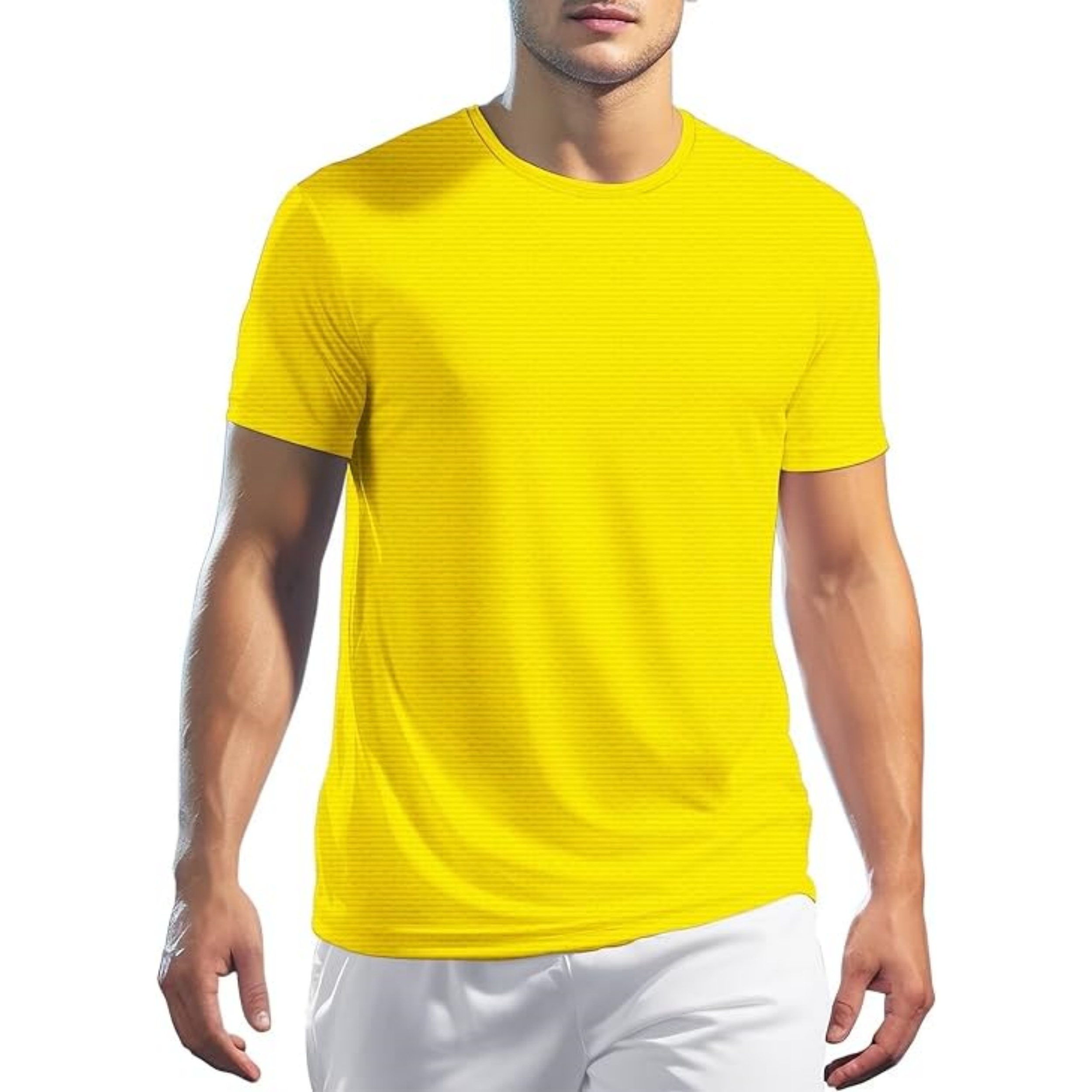 Athletic Wear Short Sleeve 90 Polyester 10 Spandex Quick Dry Gym T Shirt  For Men