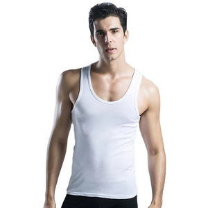 Custom Sleeveless Gym Apparel White Ribbed Slim Fit Tank Top Men Fitness Clothing Sport Gym Vest For Men Tank Top