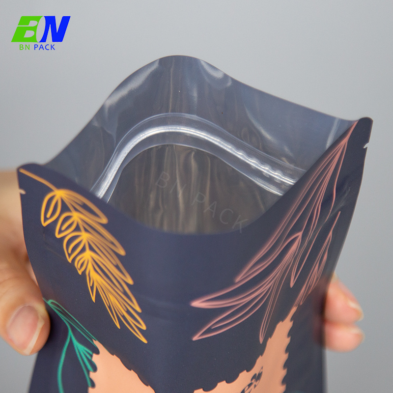 ECO friendly custom printed food package amber leaf tobacco pouch tea packaging bag