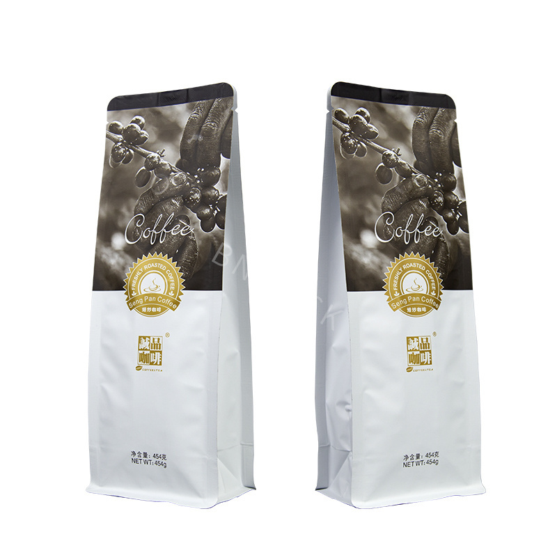 100% food grade flat bottom pouch with zipper custom printed morinaga powder tea bags pack coffee with valve,pouch