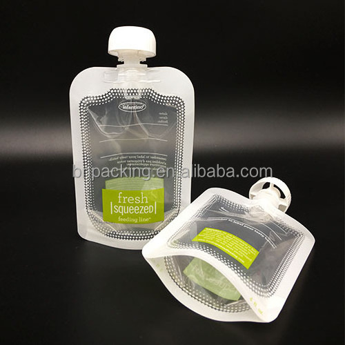 High quality transparent nylon bag 100ml pouch clear spout drink pouch