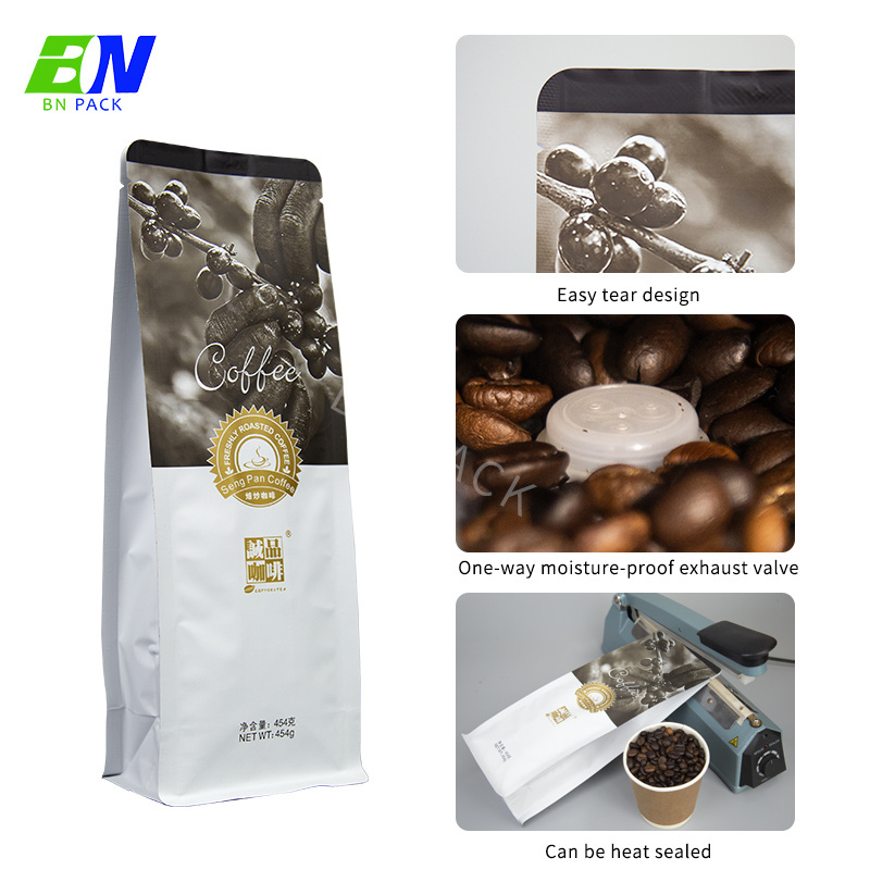 100% food grade flat bottom pouch with zipper custom printed morinaga powder tea bags pack coffee with valve,pouch