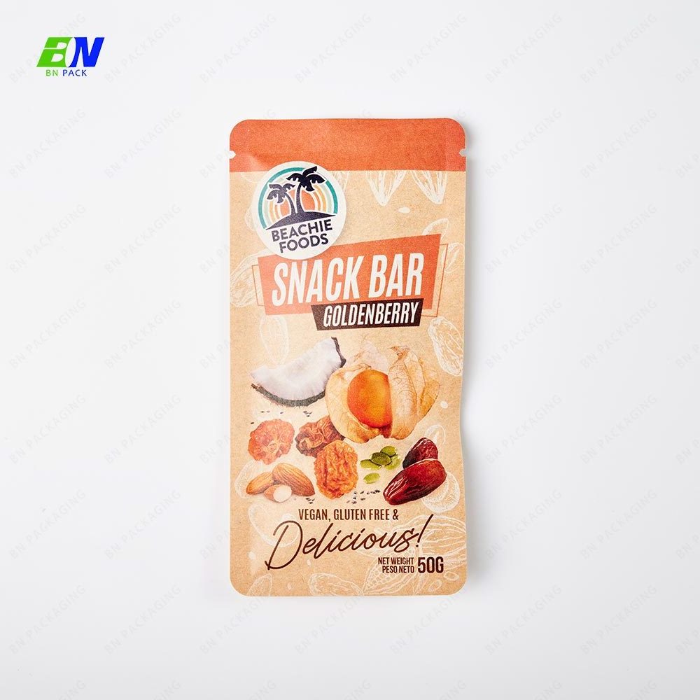 Eco-Friendly Biodegradable Ice Cream Food Packaging Pouch Chocolate 3 Side Seal Pouch Flat Packaging