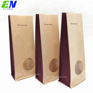 Food grade kraft paper box bottom seasoning sachet packets packaging with oval window