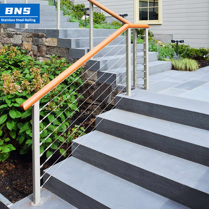 BNS Excellent Quality Cable Balcony Wire Rope Railing for shopping mall balustrade veranda leuningen Made in China