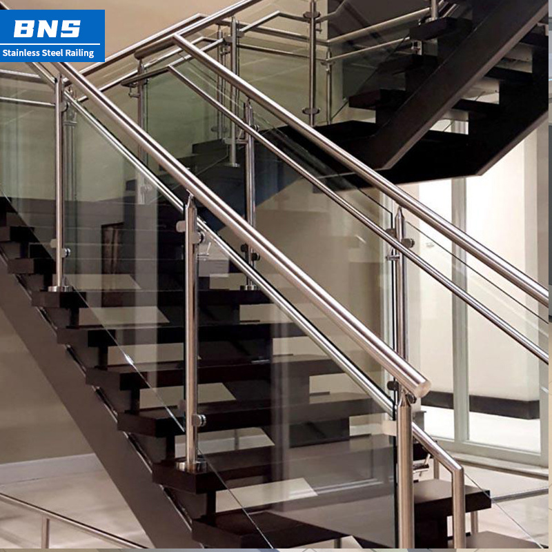 Stainless steel 304 balcony glass railing factory outlet balustrade stair handrail glass hardware Tempered Glass Railing