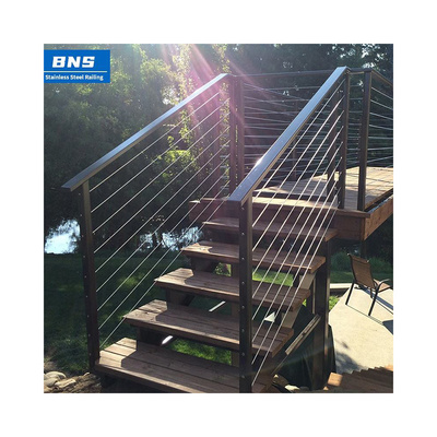 BNS Wire Railing Cost Cheap Tensioning Stainless Steel Cable Balustrade Railing Post Construction Usage Railing