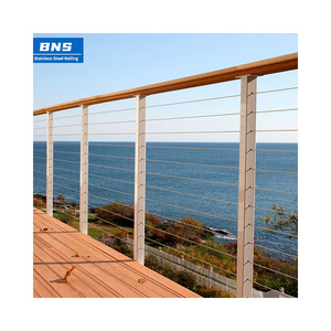 BNS High quality factory price stainless steel balustrade cable railing outdoor 42" deck posts cable railing post