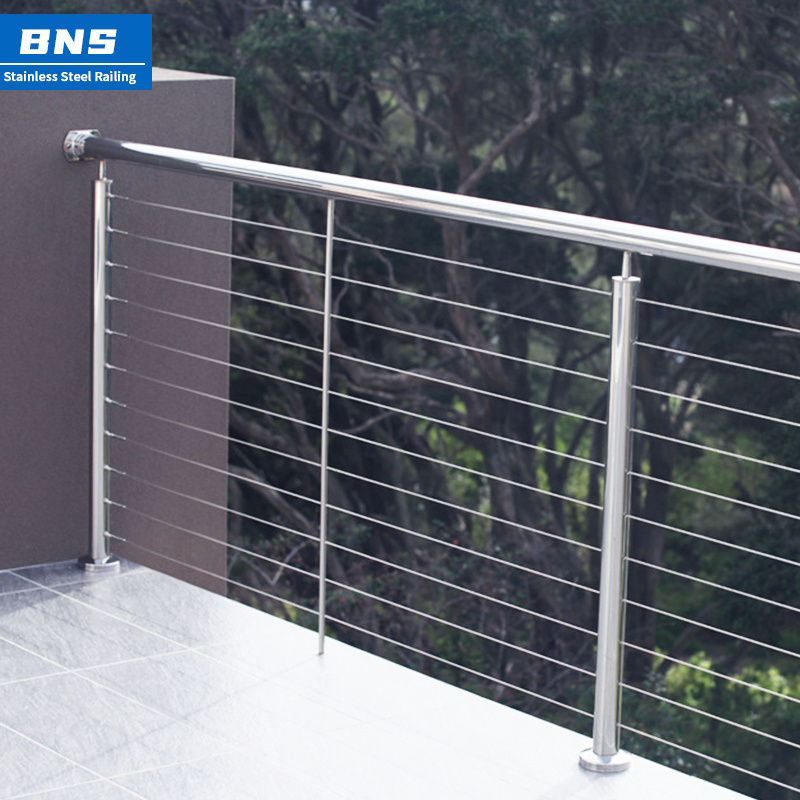 BNS easy to install outdoor stainless steel balustrade deck black cable railing Barandillas de acero inoxidable